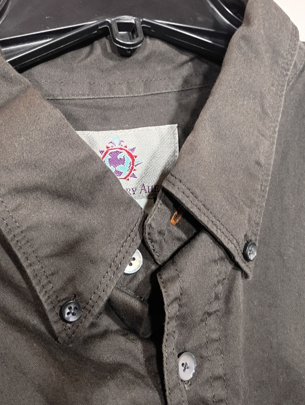Men's The Territory Ahead Button-Down Shirt in Olive Green-Brown Sz XL